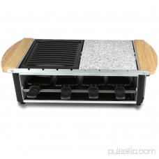 NutriChef Raclette Grill, Two-Tier Party Cooktop, Stone Plate and Metal Grills 563352221